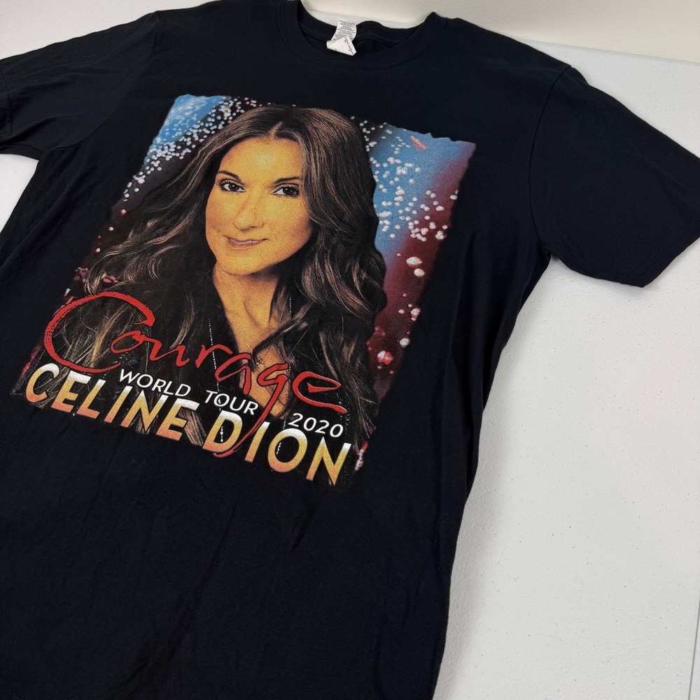Celine Dion Courage World Tour 2020 Black Graphic T-Shirt Women's Lg Concert T